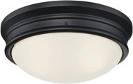 westinghouse lighting matte black indoor flush-mount ceiling fixture - meadowbrook two-light, enhanced with frosted glass logo