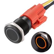 apiele 16mm momentary black push button switch on/off with 12v led angel ring head for 16mm logo