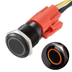 img 4 attached to APIELE 16mm Momentary Black Push Button Switch On/Off With 12V LED Angel Ring Head for 16mm