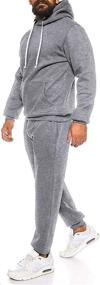 img 3 attached to COOFANDY Sweatshirt Sweatpants Activewear Fleece Black Men's Clothing and Active