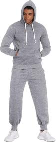 img 1 attached to COOFANDY Sweatshirt Sweatpants Activewear Fleece Black Men's Clothing and Active