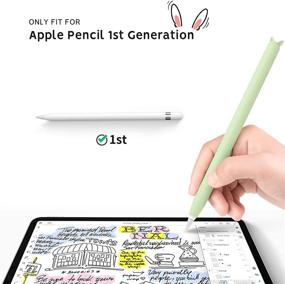 img 3 attached to 🍏 Green Soft Silicone Sleeve Case for Apple Pencil 1st Generation - Protective Nib Cover for iPad Pro 9.7"/10.5"/12.9" - Touch Screen Pen Accessories