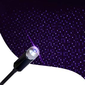 img 4 attached to 🌟 USB Star Projector Night Light: Aevdor Violet Blue Car Ceiling Interior Roof Lights for Dreamy Bedroom Ambience, Car Décor & Party Decoration - Plug and Play!