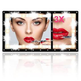 img 4 attached to 💄 Car Vanity Mirror with LED Lights: Enhance Makeup Application & Sun-Shading - Rechargeable Black 2