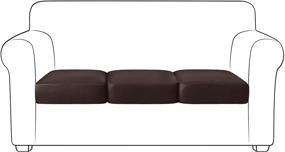 img 4 attached to 🛋️ Yates Home PU Leather Couch Sofa Cushion Slipcover - Water-Proof Elastic Chair RV Seat Covers: Loveseat Sofa Furniture Protector Slip Cover for Settee Seater Replacement Living Room (3 Pieces, Chocolate)