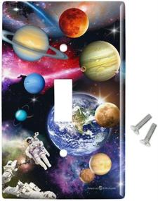 img 3 attached to 🌍 Space Planets Solar System Earth Saturn Jupiter Mars Wall Decor Toggle Light Switch Plate Cover by GRAPHICS & MORE