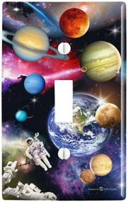 img 4 attached to 🌍 Space Planets Solar System Earth Saturn Jupiter Mars Wall Decor Toggle Light Switch Plate Cover by GRAPHICS & MORE