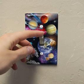 img 2 attached to 🌍 Space Planets Solar System Earth Saturn Jupiter Mars Wall Decor Toggle Light Switch Plate Cover by GRAPHICS & MORE