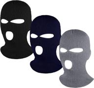 🎿 aneco 3-hole knitted full face cover ski mask: ideal winter balaclava for outdoor sports logo