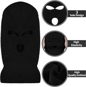 img 3 attached to 🎿 Aneco 3-Hole Knitted Full Face Cover Ski Mask: Ideal Winter Balaclava for Outdoor Sports