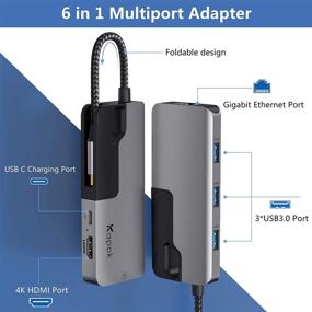 img 3 attached to 6-in-1 USB C Adapter for MacBook Pro, MacBook Air, Dell, HP - HDMI, Ethernet, USB 3.0, 100W PD Charging Port