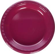 🍽️ burgundy red round plastic plates party supplies: add a pop of color and convenience with creative converting's 10-inch plates logo