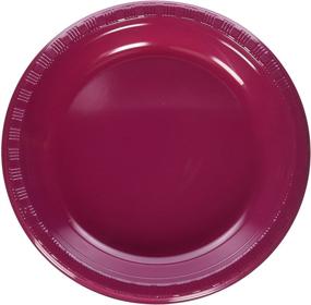 img 2 attached to 🍽️ Burgundy Red Round Plastic Plates Party Supplies: Add a Pop of Color and Convenience with Creative Converting's 10-inch Plates