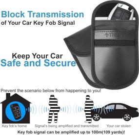 img 3 attached to Enhanced 2 Pack Faraday Bag for Key Fob: TICONN Premium RFID Signal Blocking - Ultimate Car Protector, Anti-Theft Pouch, Anti-Hacking Case Blocker