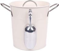 home by jackie inc t586 cream 4l metal ice bucket set: double walled, lid, and scoop included логотип