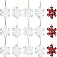 🎅 sublimation snowflake ornaments: 15-piece double-side printed pendant set for christmas tree decorations logo