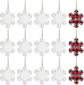 img 4 attached to 🎅 Sublimation Snowflake Ornaments: 15-Piece Double-Side Printed Pendant Set for Christmas Tree Decorations