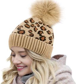 img 4 attached to Leopard Cheetah Beanie Vintage Slouchy Outdoor Recreation in Hiking & Outdoor Recreation Clothing