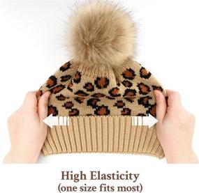 img 3 attached to Leopard Cheetah Beanie Vintage Slouchy Outdoor Recreation in Hiking & Outdoor Recreation Clothing