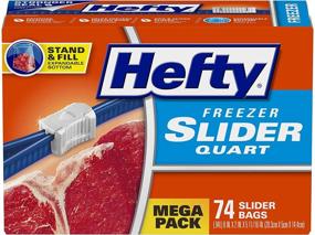 img 4 attached to 🥡 Quart Size Hefty Slider Freezer Storage Bags - 74 Count