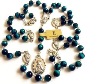 img 4 attached to Elegantmedical Handmade BuleTiger Necklace Catholic
