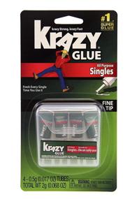 img 4 attached to 🔒 Krazy Glue KG58248SN Purpose Singles: Strong 0.5 oz. Tubes, Multicolor, 4 Count - Reliable Adhesive Solution