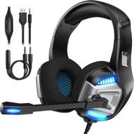 🎧 xbox one & ps4 gaming headset with 7.1 surround sound stereo | noise canceling over ear headphones with mic | led light | soft memory earmuffs | nintendo switch, pc, mac, laptop compatible logo