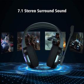 img 3 attached to 🎧 Xbox One & PS4 Gaming Headset with 7.1 Surround Sound Stereo | Noise Canceling Over Ear Headphones with Mic | LED Light | Soft Memory Earmuffs | Nintendo Switch, PC, Mac, Laptop Compatible
