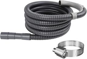 img 4 attached to Versatile 12FT Drain Hose: Samsung, LG, Whirlpool Compatible - HOSOM Universal Washing Machine Drain Hose with Clamp