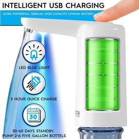 img 3 attached to 🚰 M Nutra Portable Electric Water Dispenser: USB Rechargeable Pump for 5 Gallon BPA-Free Water Bottles - Ideal for Home, Office, Camping, Outdoors, Indoors