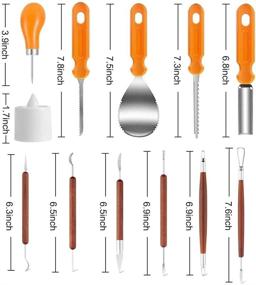 img 3 attached to Halloween Pumpkin Carving Kit, 11-Piece Tools Set + 12 LED Pumpkin Candles Lights | Premium Stainless Steel Pumpkin Cutting Knives for Halloween Decoration