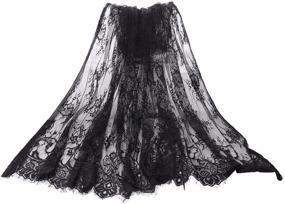 img 4 attached to Exquisite Black Lace Fabric Embroidery: Ideal for Dressmaking, Ribbons & Curtains - 110 X 150 cm