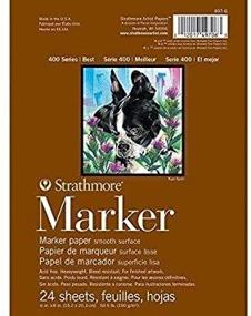 img 2 attached to 📝 Strathmore 497-6 400 Series Marker Pad: High-Quality, Glue-Bound | 6"x8" | 24 Sheets