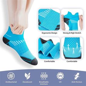 img 1 attached to 🧦 OmniFit Women's Ankle Socks, 6-Pack Cotton Athletic Low Cut Sport Socks for Running, Walking, Hiking