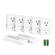 🔌 dewenwils remote control outlet: programmable wireless power switch kit - 100ft rf range, 2 remotes + 5 outlets, etl listed, compact design, white логотип