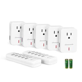 img 4 attached to 🔌 DEWENWILS Remote Control Outlet: Programmable Wireless Power Switch Kit - 100ft RF Range, 2 Remotes + 5 Outlets, ETL Listed, Compact Design, White
