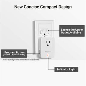 img 2 attached to 🔌 DEWENWILS Remote Control Outlet: Programmable Wireless Power Switch Kit - 100ft RF Range, 2 Remotes + 5 Outlets, ETL Listed, Compact Design, White
