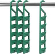 👕 craftycrocodile space saving hanger holders - organize your closet efficiently with vertical storage solution - set of 4, durable green plastic holders - fits 5 regular hangers each логотип