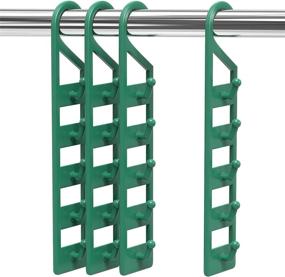 img 4 attached to 👕 CraftyCrocodile Space Saving Hanger Holders - Organize Your Closet Efficiently with Vertical Storage Solution - Set of 4, Durable Green Plastic Holders - Fits 5 Regular Hangers Each