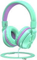 🎧 nesan fire kids headphones with microphone - volume limit 85/94db for kids girls boys - foldable on-ear wired headphones with 3.5mm jack - stereo headphones for cellphones/pc/kindle/school/travel (mint) logo