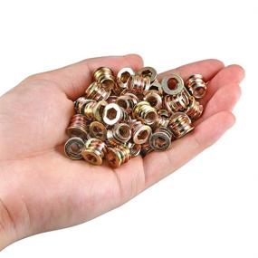 img 2 attached to 🔩 PGMJ 80 Pieces Wood Inserts Bolt Furniture Screw-in Nut Threaded Fastener Connector with Hex Socket Drive for Wood Furniture Assortment, 1/4"-20 x 10mm