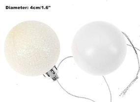 img 1 attached to 🎄 ALIMITOPIA 24pcs Shatterproof Christmas Ball Baubles - 1.6" White Hang Balls for Xmas Tree Decoration