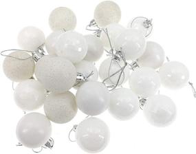 img 3 attached to 🎄 ALIMITOPIA 24pcs Shatterproof Christmas Ball Baubles - 1.6" White Hang Balls for Xmas Tree Decoration