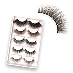 img 4 attached to Natural Eyelashes Dramatic Wispies Handmade