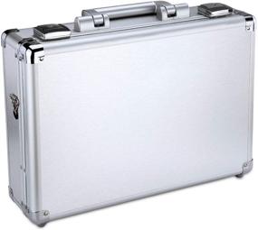 img 4 attached to 📦 KDLASS Small Briefcase: Lockable 14in Laptop Case - Portable Aluminum, 15.1x10.6x3.6 inch - Office and Family Use - Silver