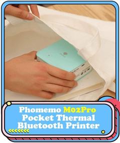 img 3 attached to 🍦 Phomemo M02Pro 300DPI Mini Pocket Printer - Compact Bluetooth Thermal Printer for iPhone & Android, Wireless Portable Photo Printer – Ice Cream Green