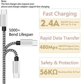 img 2 attached to 🔌 DEEGO 15FT Кабель зарядного устройства USB Type C: Длинный USB C кабель для Google Pixel 4 XL, Samsung S10 S9 Plus S8, Galaxy Note 10, LG V30 - Плетеный нейлоновый кабель для зарядки Type C для Nintendo Switch MacBook