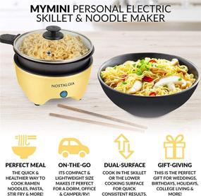 img 3 attached to 🍳 Nostalgia MSK5YW MyMini Personal Electric Skillet & Rapid Noodle Maker – Ideal for Healthy Keto & Low-Carb Diets, Cauliflower Rice, Ramen, Pasta, Mac & Cheese, Stir Fry, Soups, Omelets