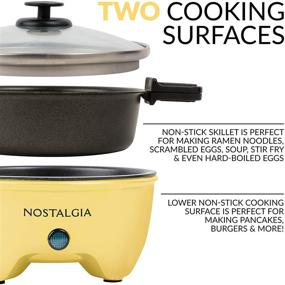 img 1 attached to 🍳 Nostalgia MSK5YW MyMini Personal Electric Skillet & Rapid Noodle Maker – Ideal for Healthy Keto & Low-Carb Diets, Cauliflower Rice, Ramen, Pasta, Mac & Cheese, Stir Fry, Soups, Omelets