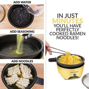 img 2 attached to 🍳 Nostalgia MSK5YW MyMini Personal Electric Skillet & Rapid Noodle Maker – Ideal for Healthy Keto & Low-Carb Diets, Cauliflower Rice, Ramen, Pasta, Mac & Cheese, Stir Fry, Soups, Omelets